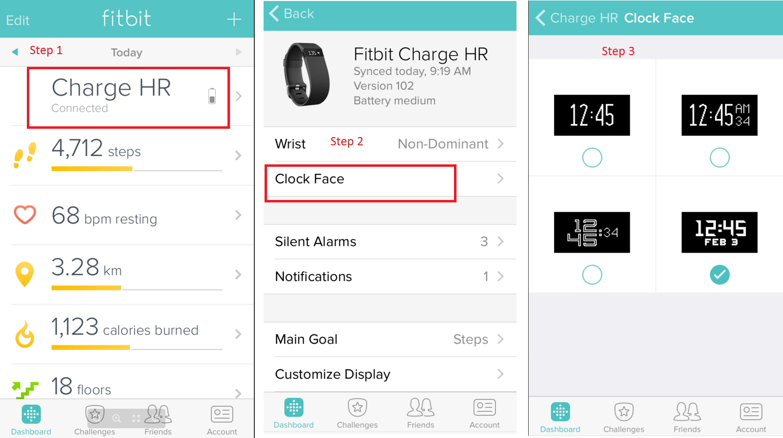 set clock on fitbit charge 2