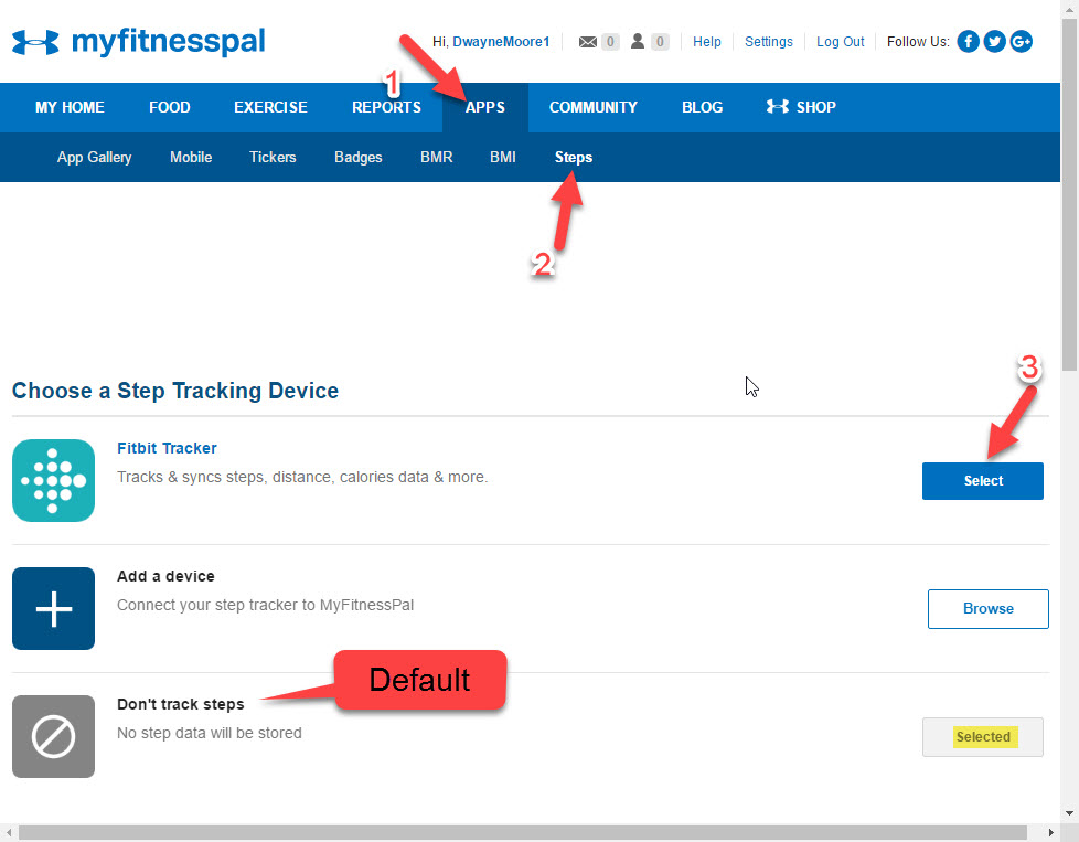 link fitbit with myfitnesspal