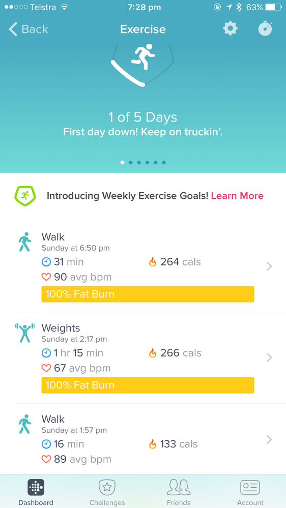 fitbit calories burned during workout
