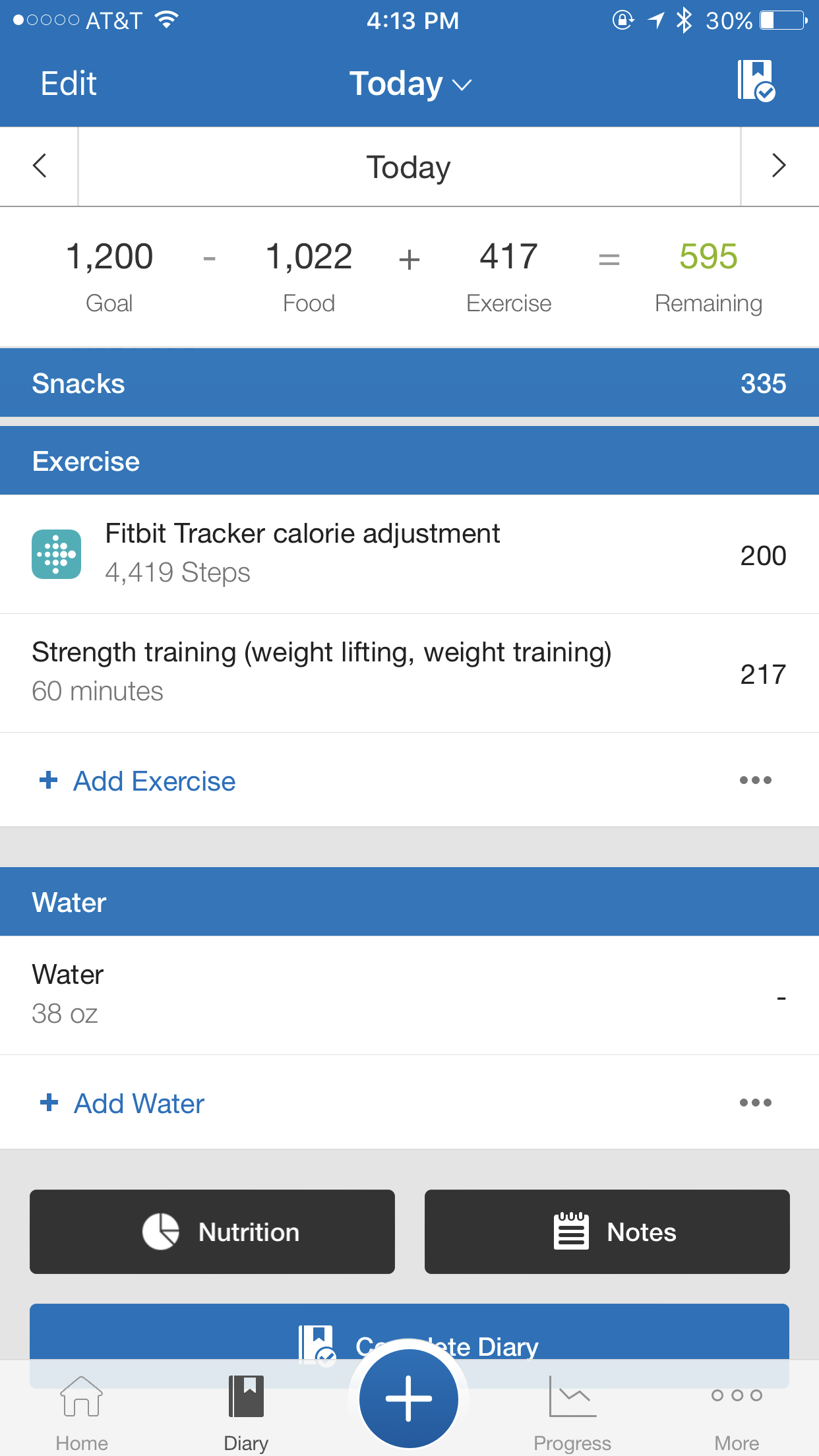 myfitnesspal fitbit exercise