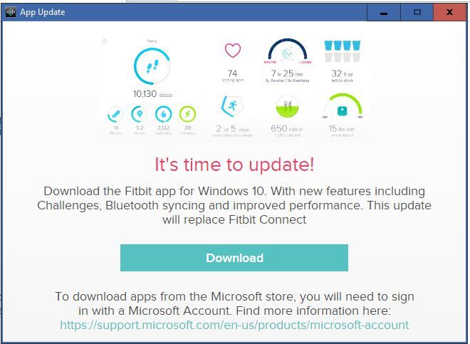 fitbit software will not install on windows 7